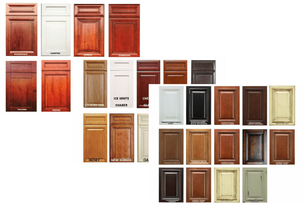 Image showing the wide variety of cabinet door styles from our cabinet store located in Fort Pierce, Florida.